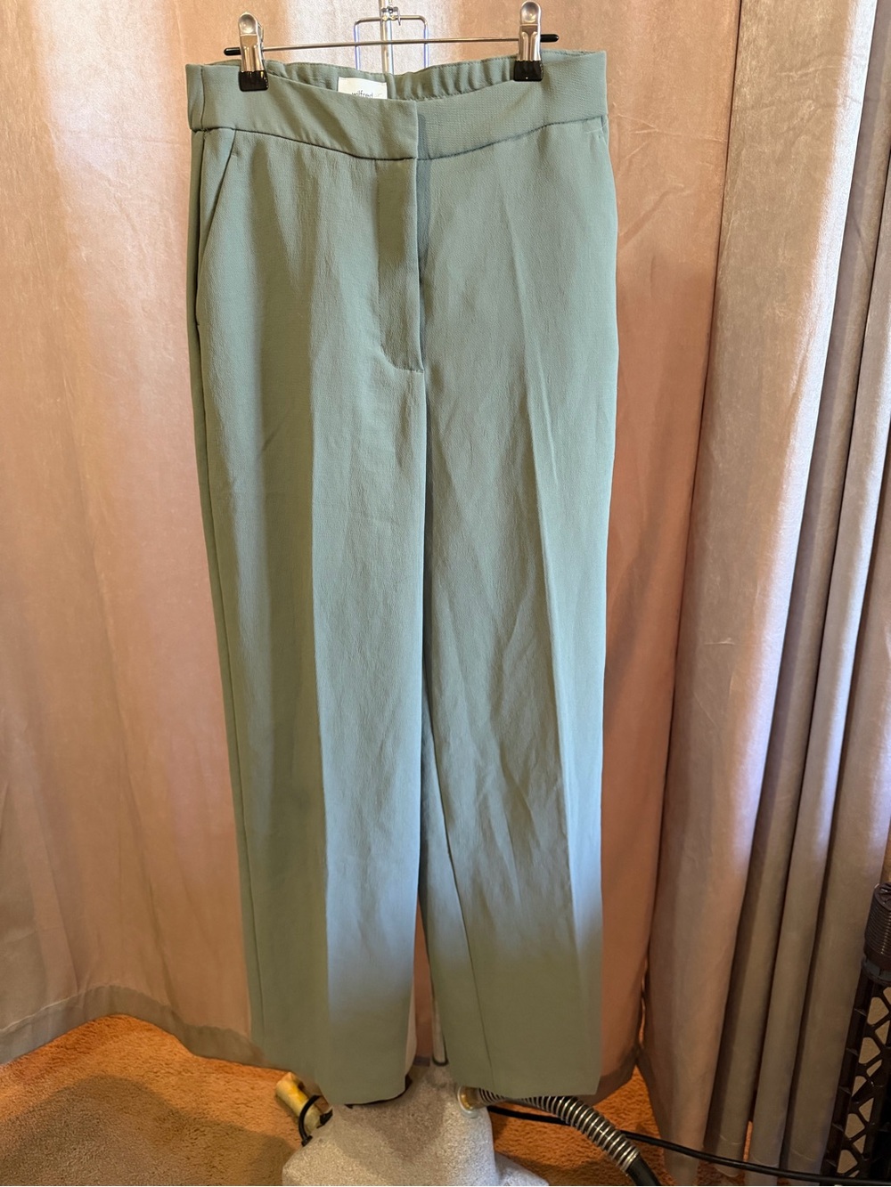 Wilfred Sage Green Straight-Leg Trousers